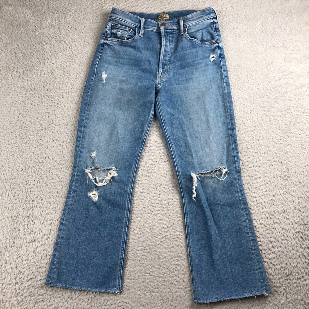 Mother Tripper Ankle Fray‎ Jeans Womens 27 (28x25) Play Like A Pirate Crop Flare